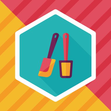 Uzun Gölge, eps10 ile mutfak eşyaları çırpıcı düz simgesi