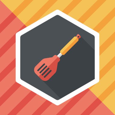 Uzun Gölge, eps10 ile mutfak eşyaları spatula düz simgesi