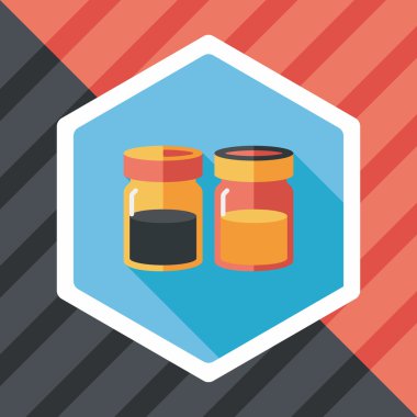 Uzun Gölge, eps10 ile mutfak eşyaları sosu şişe düz simgesi