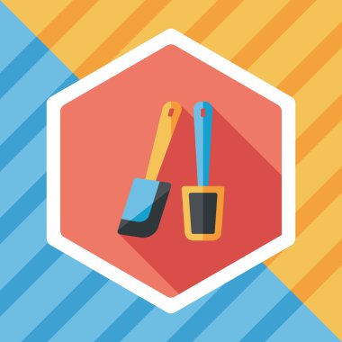 Uzun Gölge, eps10 ile mutfak eşyaları çırpıcı düz simgesi