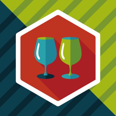 Uzun Gölge, eps10 ile mutfak eşyaları cam bardak düz simgesi