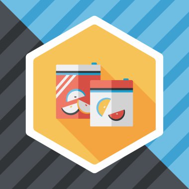 mutfak eşyaları fermuar çanta uzun gölge, eps10 simgesiyle düz