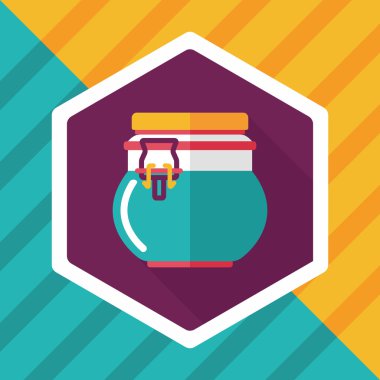 kapsayıcı düz simgesi uzun gölge, eps1 ile koruma mutfak eşyaları