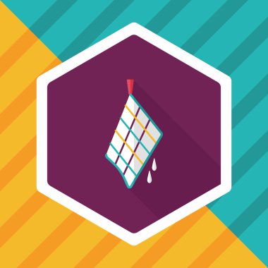 Uzun Gölge, eps10 ile mutfak eşyaları bez düz simgesi