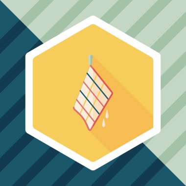 Uzun Gölge, eps10 ile mutfak eşyaları bez düz simgesi