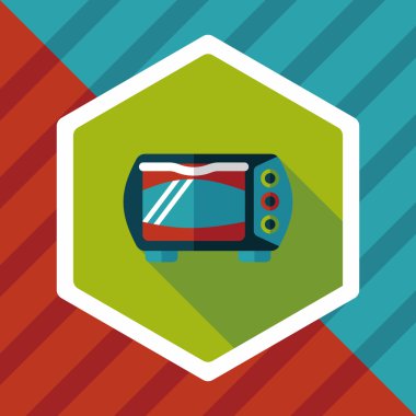 Uzun Gölge, eps10 ile mutfak eşyaları fırın düz simgesi