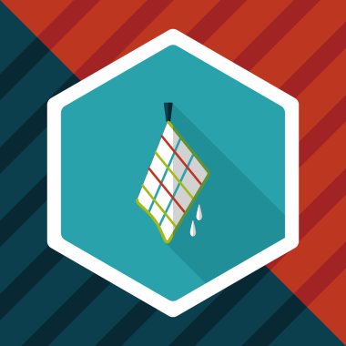 Uzun Gölge, eps10 ile mutfak eşyaları bez düz simgesi