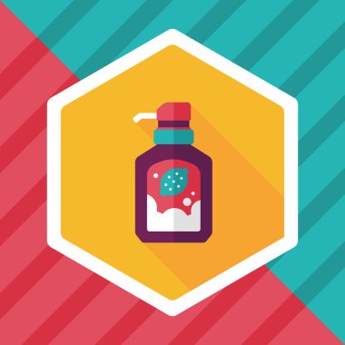 Uzun Gölge, eps10 ile mutfak eşyaları çanak sabun düz simgesi