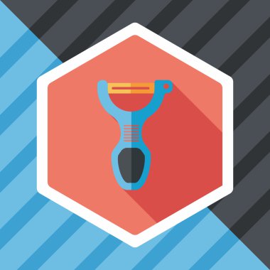 Uzun Gölge, eps10 ile mutfak eşyaları Soyucu düz simgesi