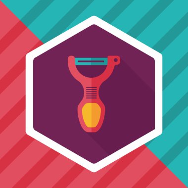 Uzun Gölge, eps10 ile mutfak eşyaları Soyucu düz simgesi