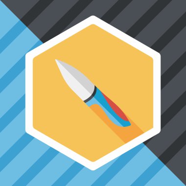 Uzun Gölge, eps10 ile mutfak eşyaları meyve bıçağı düz simgesi