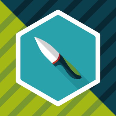 Uzun Gölge, eps10 ile mutfak eşyaları meyve bıçağı düz simgesi