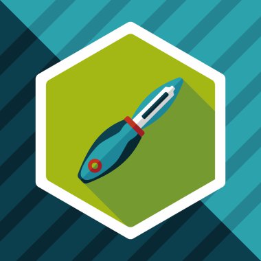 Uzun Gölge, eps10 ile mutfak eşyaları meyve bıçağı düz simgesi