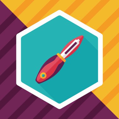 Uzun Gölge, eps10 ile mutfak eşyaları meyve bıçağı düz simgesi