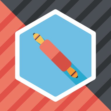 Uzun Gölge, eps10 ile mutfak eşyaları oklava düz simgesi