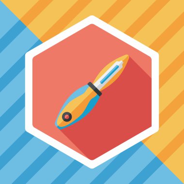 Uzun Gölge, eps10 ile mutfak eşyaları meyve bıçağı düz simgesi