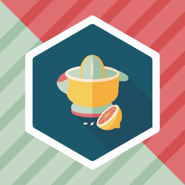 Uzun Gölge, eps10 ile mutfak eşyaları meyve sıkacağı düz simgesi