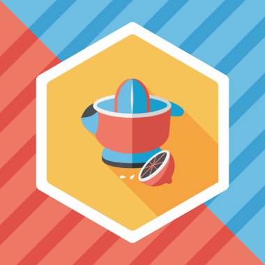 Uzun Gölge, eps10 ile mutfak eşyaları meyve sıkacağı düz simgesi