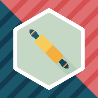 Uzun Gölge, eps10 ile mutfak eşyaları oklava düz simgesi