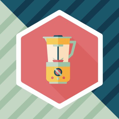 Uzun Gölge, eps10 ile mutfak eşyaları elektrikli meyve sıkacağı düz simgesi