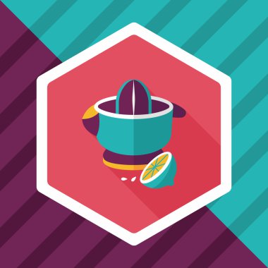 Uzun Gölge, eps10 ile mutfak eşyaları meyve sıkacağı düz simgesi