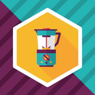 Uzun Gölge, eps10 ile mutfak eşyaları elektrikli meyve sıkacağı düz simgesi