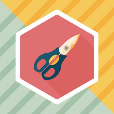 Uzun Gölge, eps10 ile mutfak eşyaları makas düz simgesi