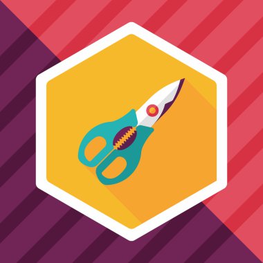 Uzun Gölge, eps10 ile mutfak eşyaları makas düz simgesi