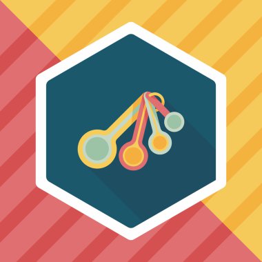 Uzun Gölge, eps10 ile mutfak eşyaları kaşık düz simgesi