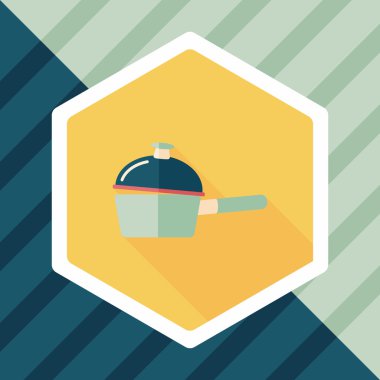 Uzun Gölge, eps10 ile mutfak eşyaları pot düz simgesi