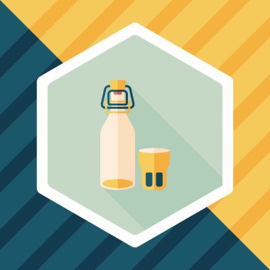 içki uzun gölge, eps10 düz simgesiyle koruyarak mutfak eşyaları