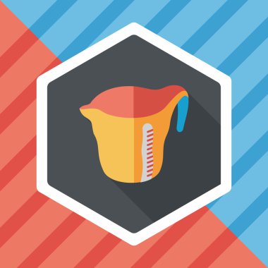 Uzun Gölge, eps10 Kupası düz simgesiyle ölçme mutfak eşyaları