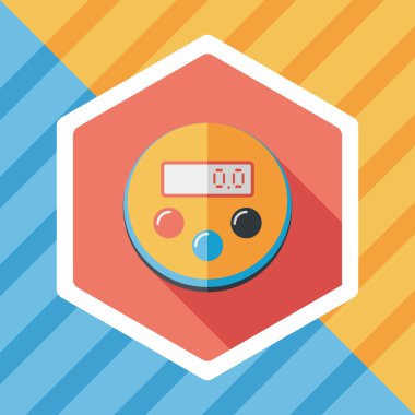 Uzun Gölge, eps10 ile mutfak eşyaları Zamanlayıcı düz simgesi