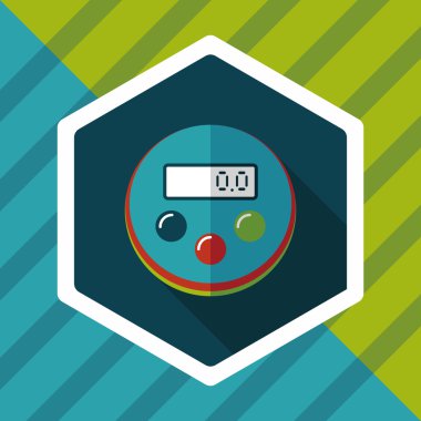 Uzun Gölge, eps10 ile mutfak eşyaları Zamanlayıcı düz simgesi