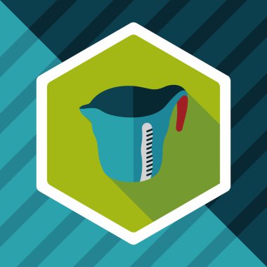 Uzun Gölge, eps10 Kupası düz simgesiyle ölçme mutfak eşyaları