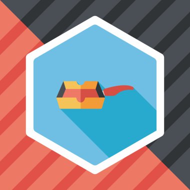 Uzun Gölge, eps ile mutfak eşyaları kızartma tavası ve kürek düz simgesi