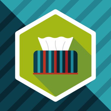 Uzun Gölge, eps10 ile mutfak eşyaları kağıt mendil düz simgesi