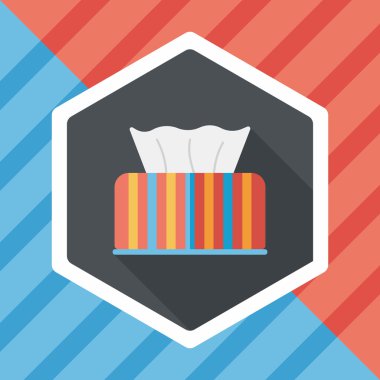 Uzun Gölge, eps10 ile mutfak eşyaları kağıt mendil düz simgesi