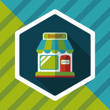 Uzun Gölge, eps10 ile alışveriş mağazası düz simgesi