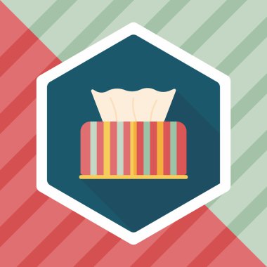 Uzun Gölge, eps10 ile mutfak eşyaları kağıt mendil düz simgesi