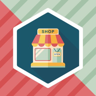 Uzun Gölge, eps10 ile alışveriş mağazası düz simgesi