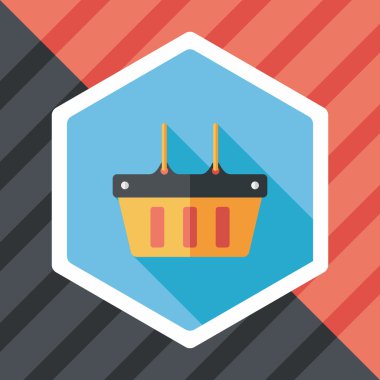 Uzun Gölge, eps10 ile alışveriş sepeti düz simgesi