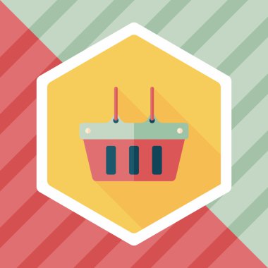 Uzun Gölge, eps10 ile alışveriş sepeti düz simgesi