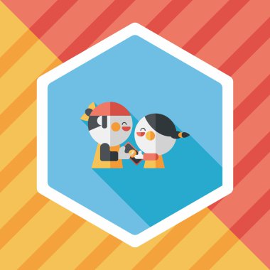 Sevgililer alışveriş uzun gölge, eps10 düz simgesiyle