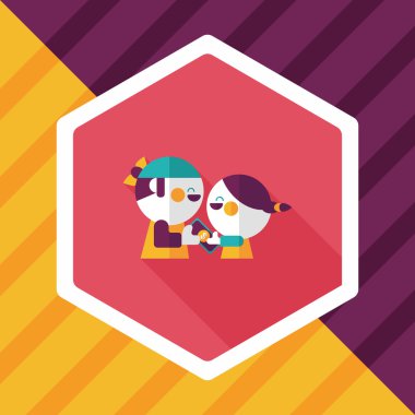 Sevgililer alışveriş uzun gölge, eps10 düz simgesiyle