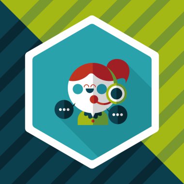 müşteri telefon hizmeti düz simgesi ile uzun gölge, eps10