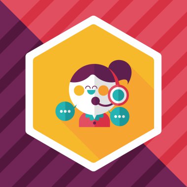 müşteri telefon hizmeti düz simgesi ile uzun gölge, eps10