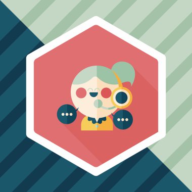 müşteri telefon hizmeti düz simgesi ile uzun gölge, eps10