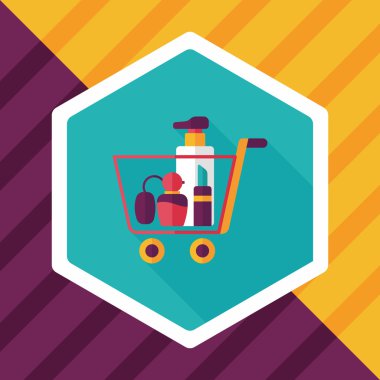 parfüm ve ruj düz simgesi uzun gölge, eps10 ile alışveriş