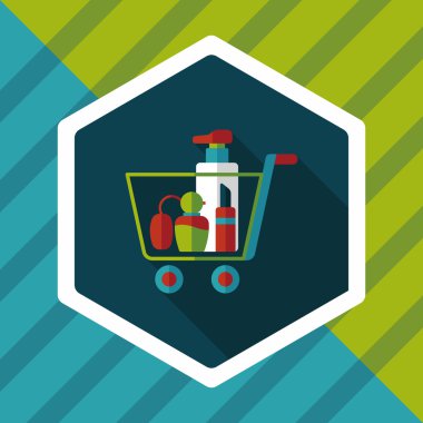 parfüm ve ruj düz simgesi uzun gölge, eps10 ile alışveriş